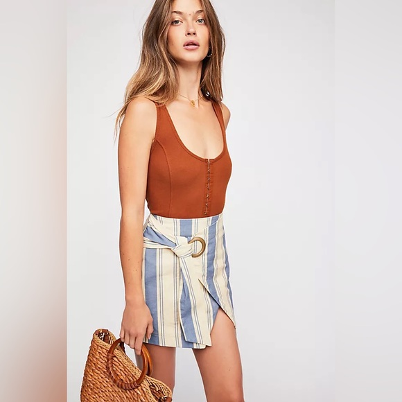 Free People Tuscan Sunrise Striped Mini Skirt - Picture 2 of 8